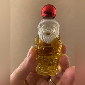 Santa Claus Glass Figurine with Red and Yellow Accents
